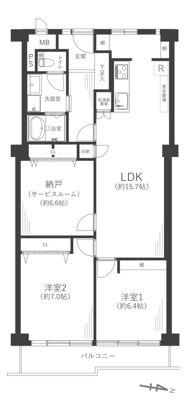 北野ハイツの間取り