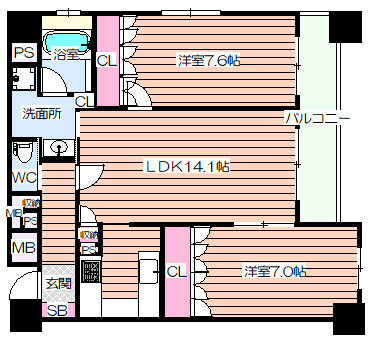 【間取り】 | リーガル梅田Ⅱ