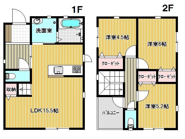 横沼町１丁目戸建貸家の間取り