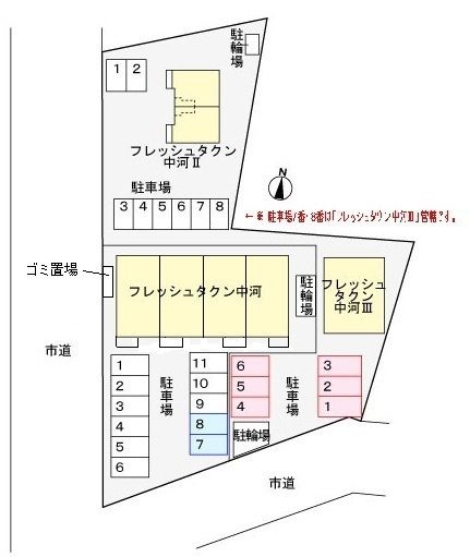 フレッシュタウン中河の駐車場