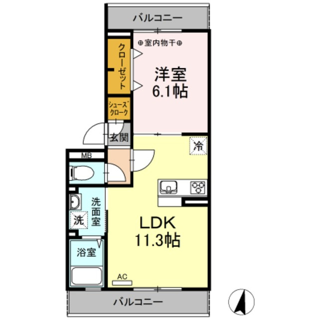 クヴァルチーラ奥戸の間取り|カウンターキッチンつきのリビングです♪