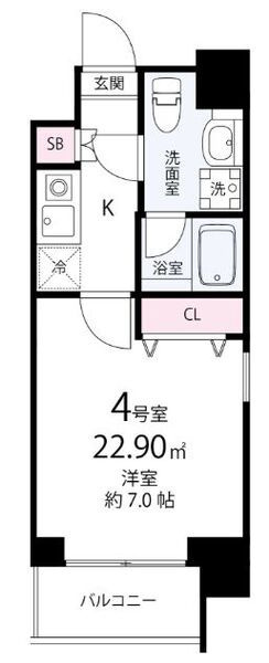 船橋市本町６丁目の賃貸マンションの間取り