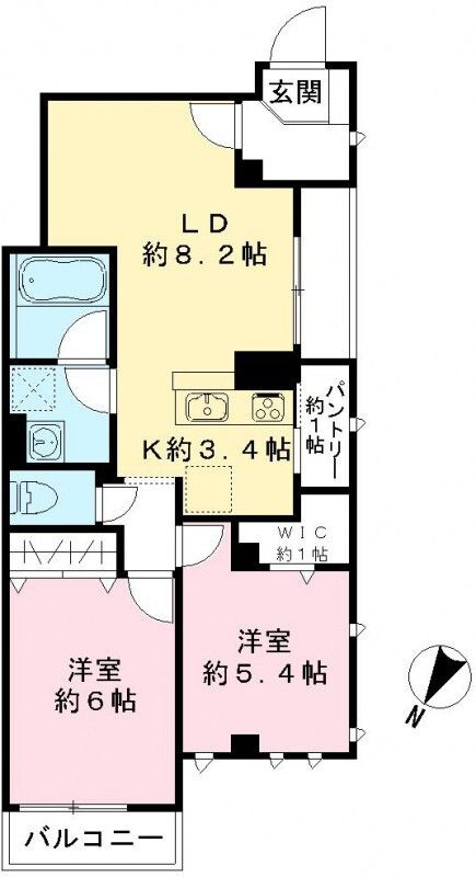 仮）ビューノ中央(8-1-5)の間取り