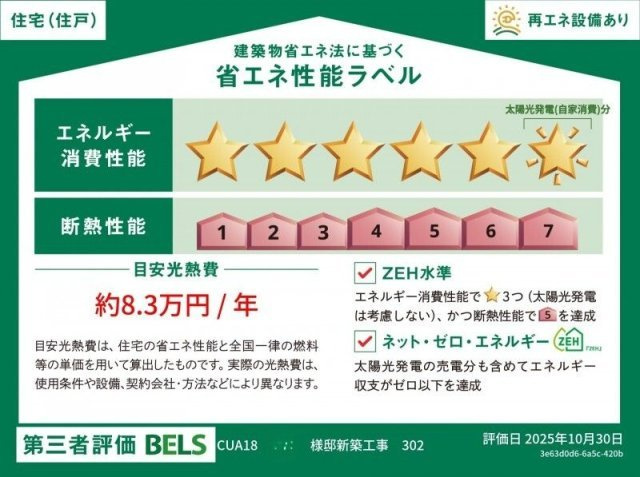 仮）ビューノ中央(8-1-5)の省エネ性能ラベル