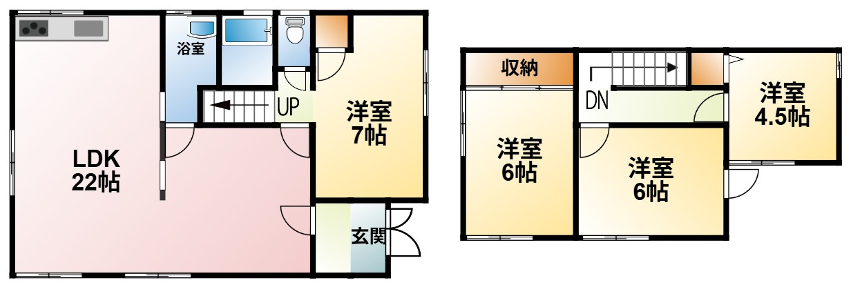 東金市田間貸家の間取り