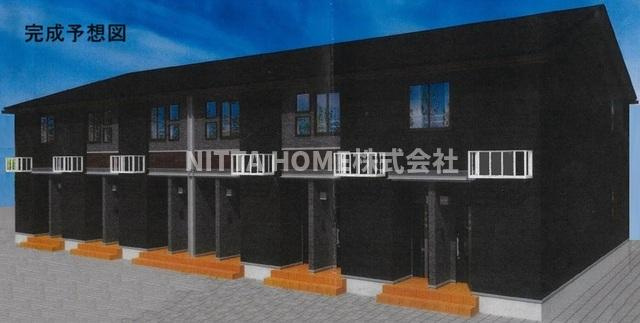 豊岡市塩津町のアパートの外観パース|【完成イメージ】インターネット無料◎太陽光発電システムを搭載★