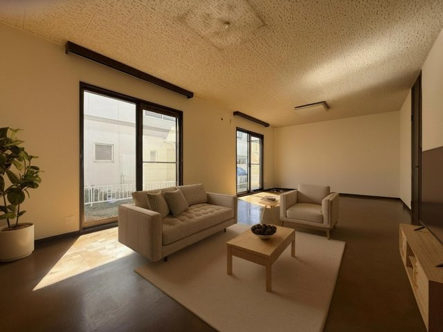 【現地画像あり】平塚市横内　中古戸建　41.78坪の居間・リビング|※ホームステージング加工済