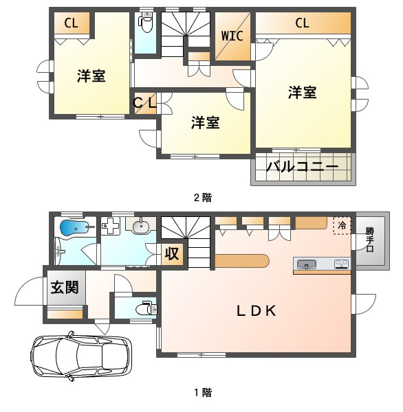 塩屋町6丁目貸家の間取り