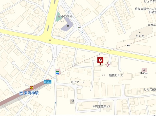 １・Ｍの地図