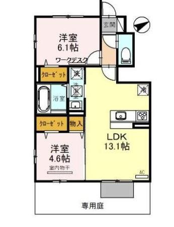 フローラ土生Ｃ棟の間取り