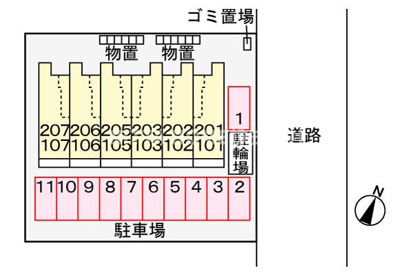 豊岡市塩津町のアパートの区画図|完成予定の区画図です＊