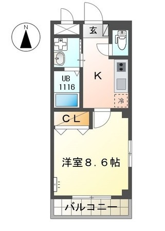 【間取り】 | コンフォール道徳【名古屋市賃貸・南向き】