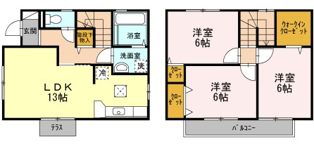 柚垣様戸建借家Ⅲの間取り