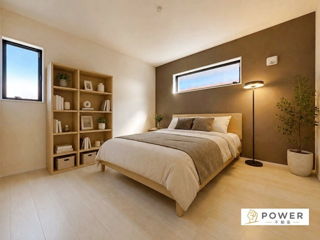 リーブルガーデン　刈谷市井ヶ谷町井田の洋室|施工例　落ち着いた色調のフローリングが上品な印象を与える主寝室は、ご夫婦だけの静かで格別なひとときを、演出してくれる空間です。※家具はAI加工されています。												
									