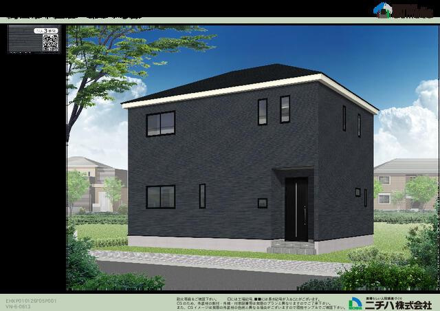 岡山市中区湊の新築一戸建の外観パース