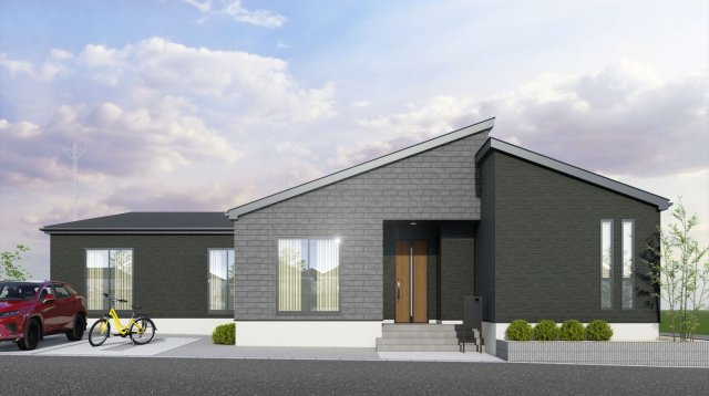 新築戸建・新築建売　郡山市日和田町字南原　日和田小・日和田中の外観パース|完成予想図