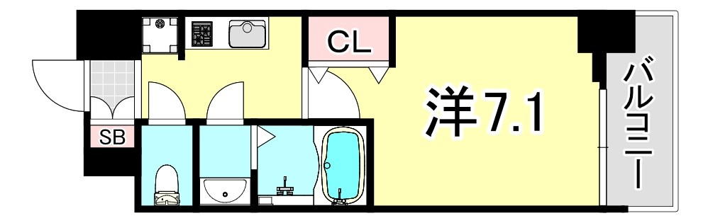 尼崎市昭和通５丁目の賃貸マンションの間取り
