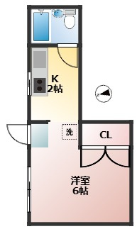 ハイツ池尻　駅近　角部屋　の間取り