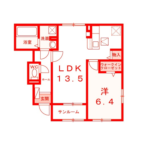 大和市上草柳７丁目のアパートの間取り