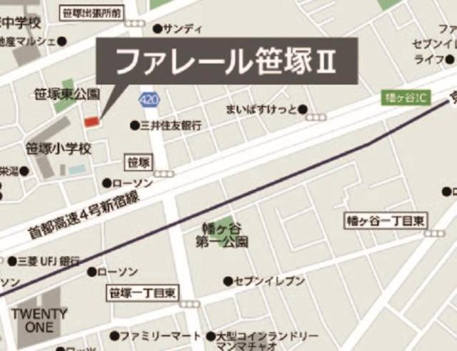 ファレール笹塚Ⅱの地図