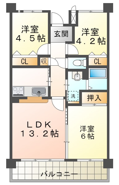 井吹東シティコートの間取り|井吹東シティコート