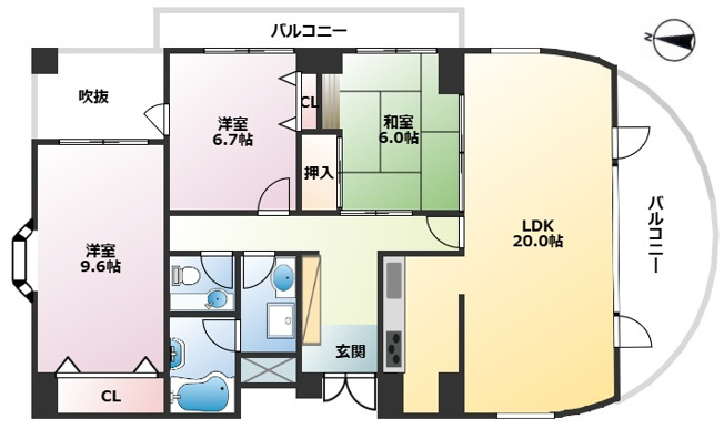 【間取り】 | ベルコート芦屋