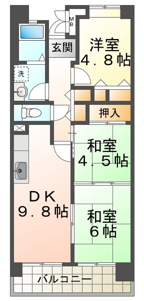王塚西シティコートの間取り|王塚西シティコート