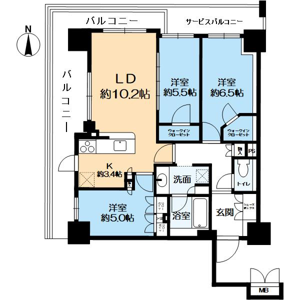ブランズタワー御堂筋本町の間取り