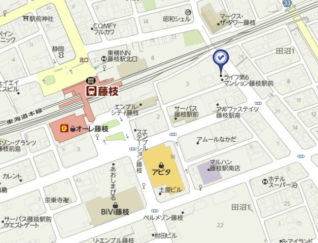 ライフ第６マンション藤枝駅前 の地図