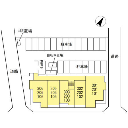 春日井市篠木町６丁目のアパートの区画図
