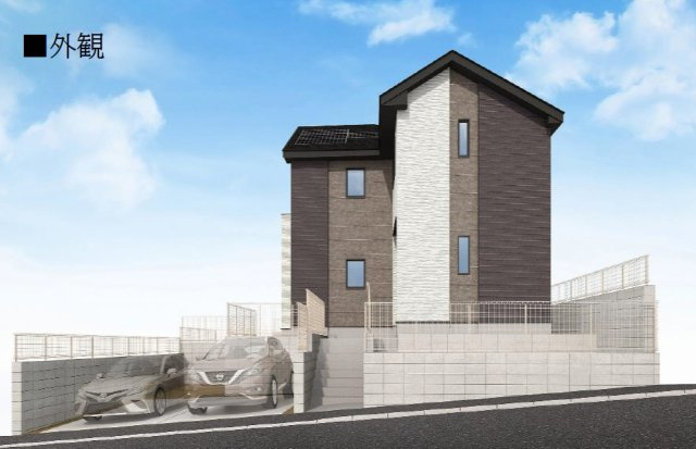 八王子市狭間町3期 新築戸建ての外観パース