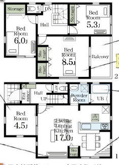 【間取り】 | 久喜市久喜北 LiveleGardenS　新築戸建　全2棟　1号棟