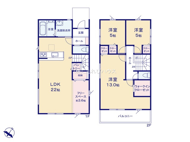 上尾市緑丘　1期　新築一戸建て　CRAFT PIT　04の間取り|【全2棟・4号棟】上尾市緑丘　1期　新築一戸建て　CRAFT PIT　04・3LDK・土地面積131.68m2・建物面積105.16m2