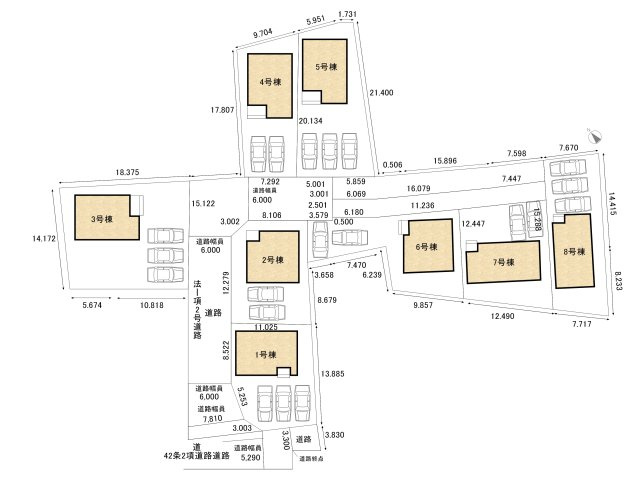 高浜市神明町第6　新築戸建＜8号棟＞の区画図|土地面積76.84坪（協定地含む）