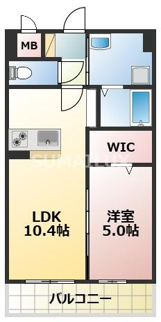 熊本市中央区渡鹿７丁目の賃貸マンションの間取り
