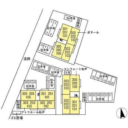 コンフォート松戸の区画図
