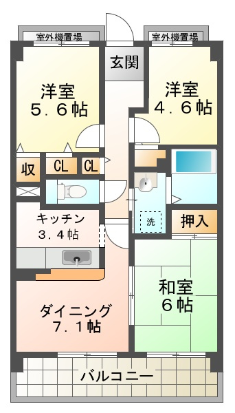 学園シティコートの間取り|学園シティコート
