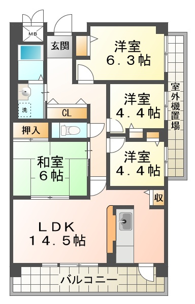 学園シティコートの間取り|学園シティコート