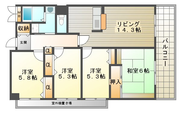 学園シティコートの間取り