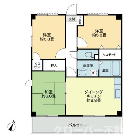 フィネス大井の間取り|間取図