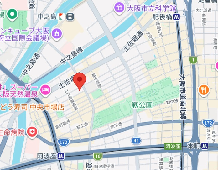 大阪市西区江戸堀３丁目の賃貸マンションの地図