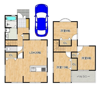 【間取り】 | 半田２丁目　中古一戸建 | オール電化住宅ですよ！環境にやさしいクリーンエネルギーで暮らせます！資料請求だけでもお問い合わせください♪