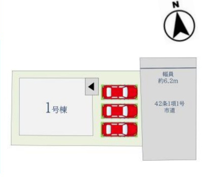 鳥栖市轟木町5期1区画 1号棟の区画図