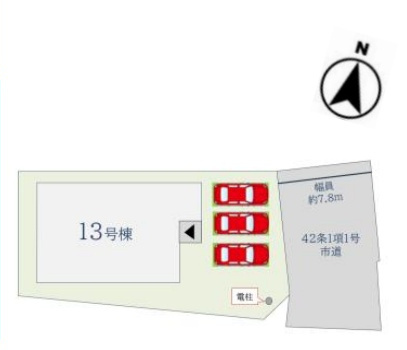 神埼市神埼町本堀5期1区画 13号棟の区画図