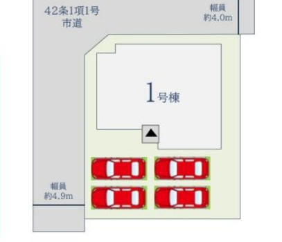 神埼市神埼町本堀4期1区画 1号棟の区画図