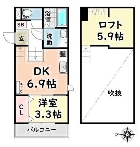 【間取り】 | FAMILY STAGE道徳Ⅲ【名古屋市賃貸・浴室乾燥機】