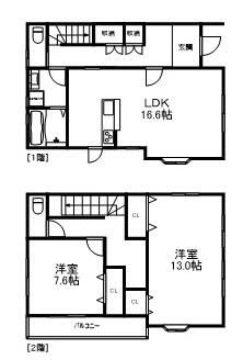 安城市根崎町貸家の間取り