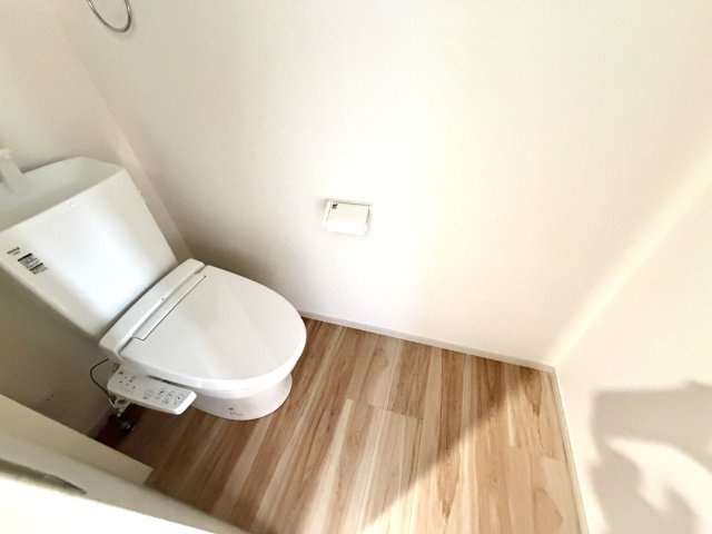 越谷市大道２期１号棟　新築戸建のトイレ|清潔感があり落ち着けるトイレ空間。温水洗浄便座付きで毎日快適に使えます。