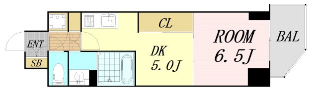 プレサンス江戸堀　仲介手数料無料の間取り