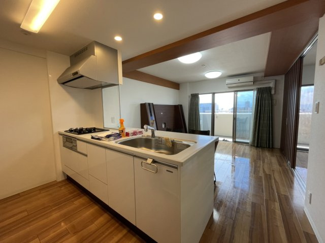 アルファスマート衣山のキッチン|開放的なリビングは、大切なペットと一緒にリラックスできる穏やかな空間となります。